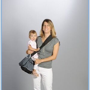 Claessens Kids 2 in 1 Ergonomic Diaper Bag And Carrying Aid Grey/Black